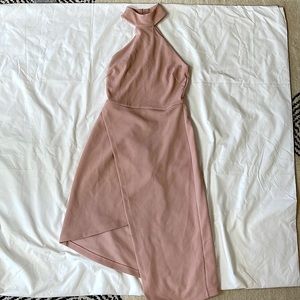 ASOS Blush Pink High Neck Asymmetrical Dress